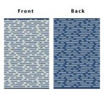 Fehintola Lightweight Reversible Stain Proof Plastic Outddoor Rug, Blue 3
