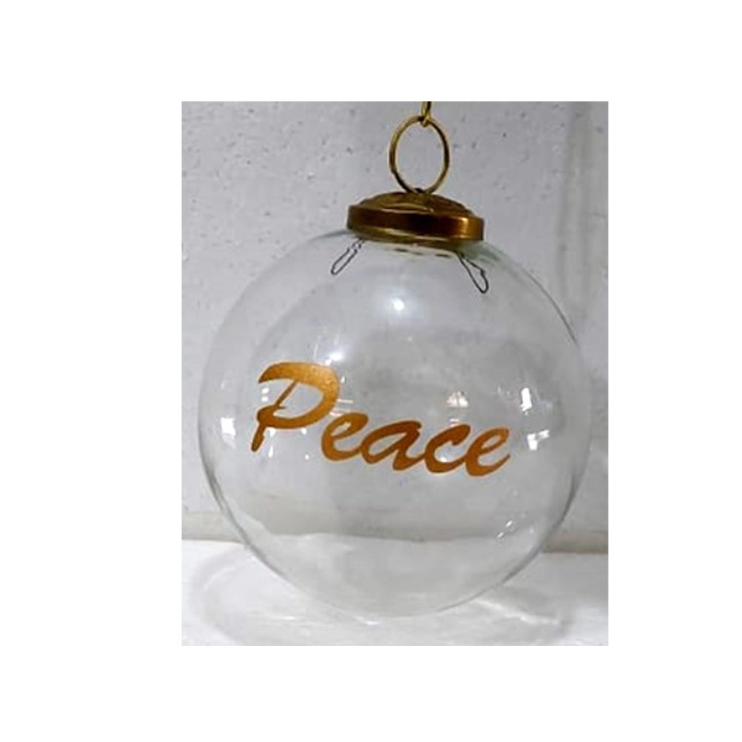 Floydd Glass Ornament, Transparent with Gold