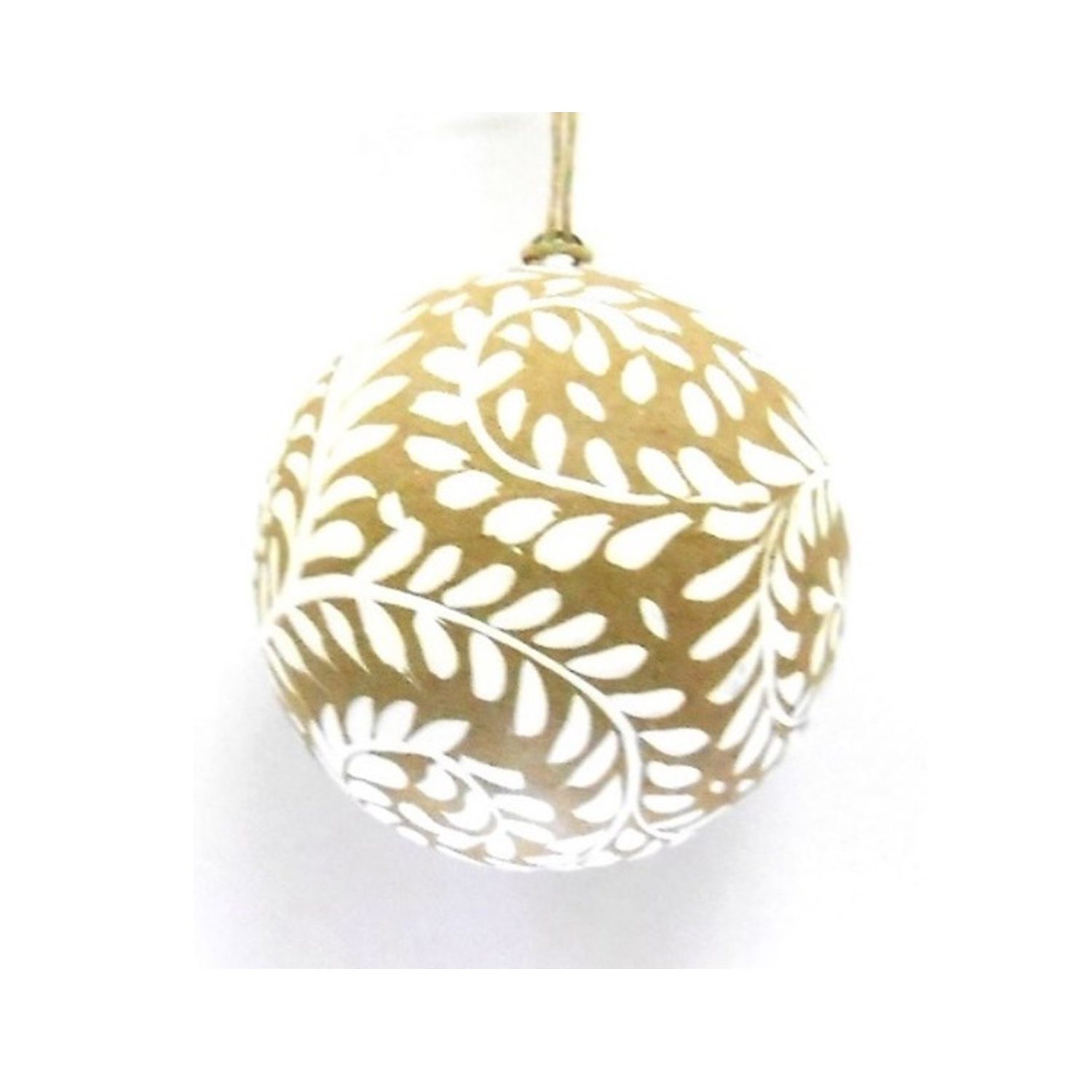 Foliate Christmas Tree Decoration,Gold and White