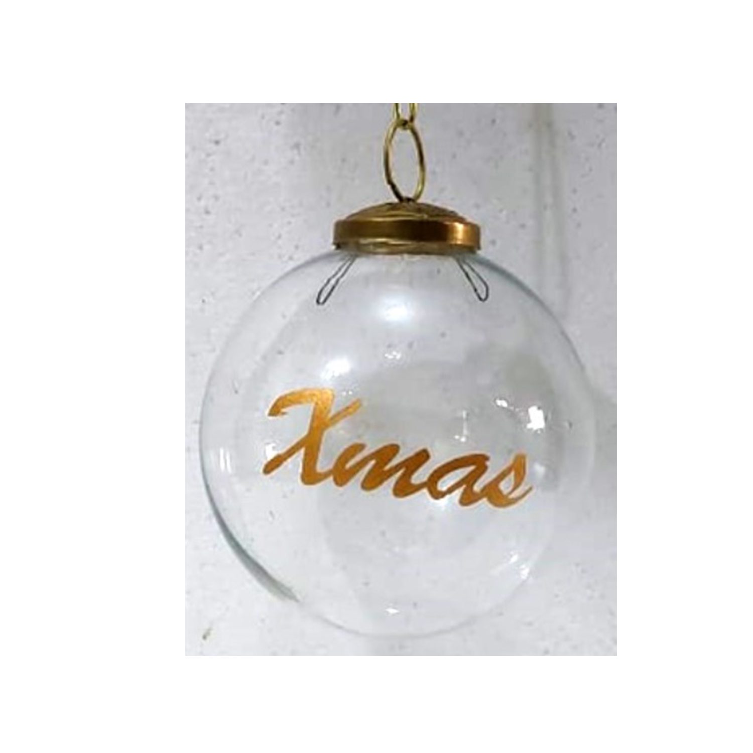 Fulton Glass Ornament, Transparent with Gold