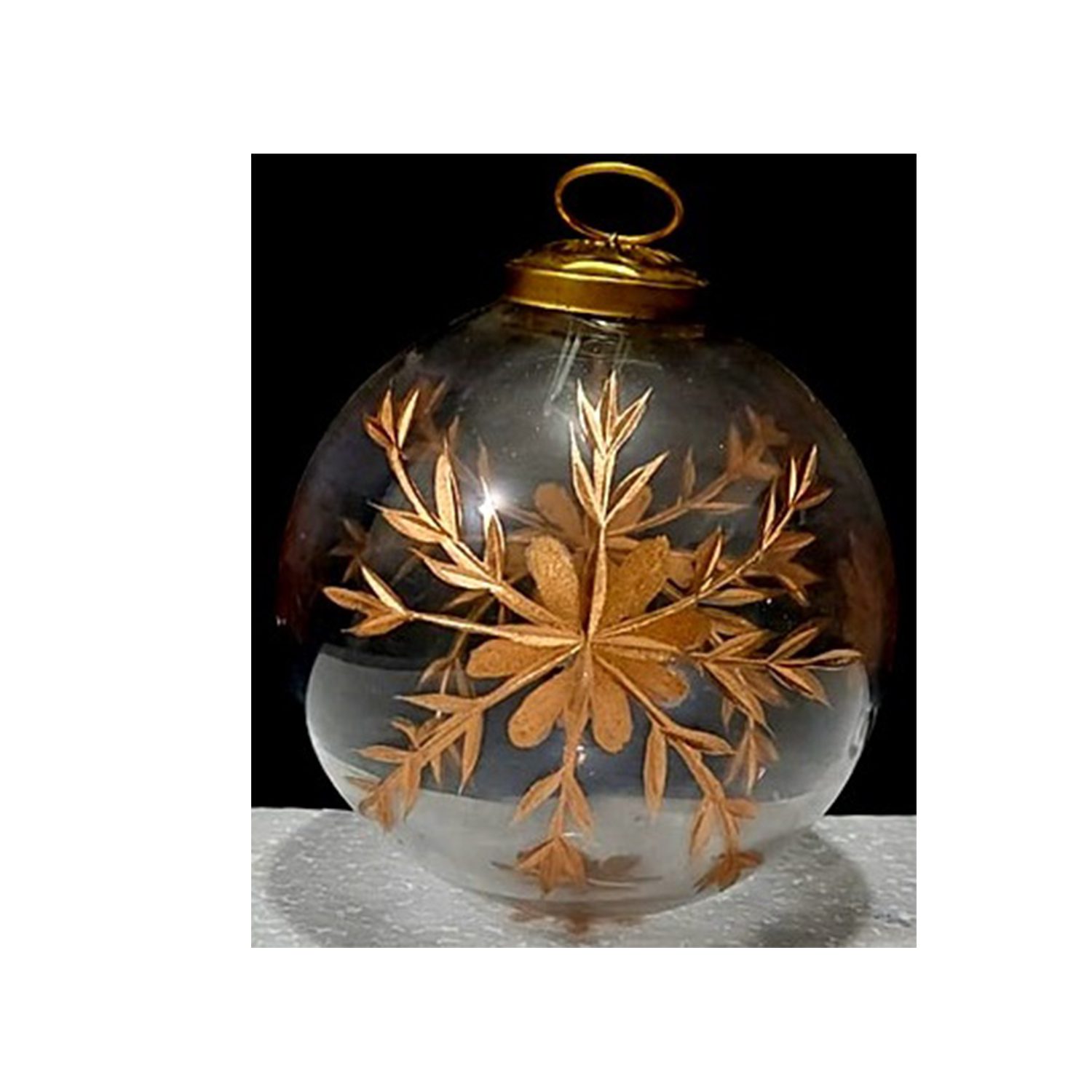 Ibree Glass Ornament, Transparent with Gold