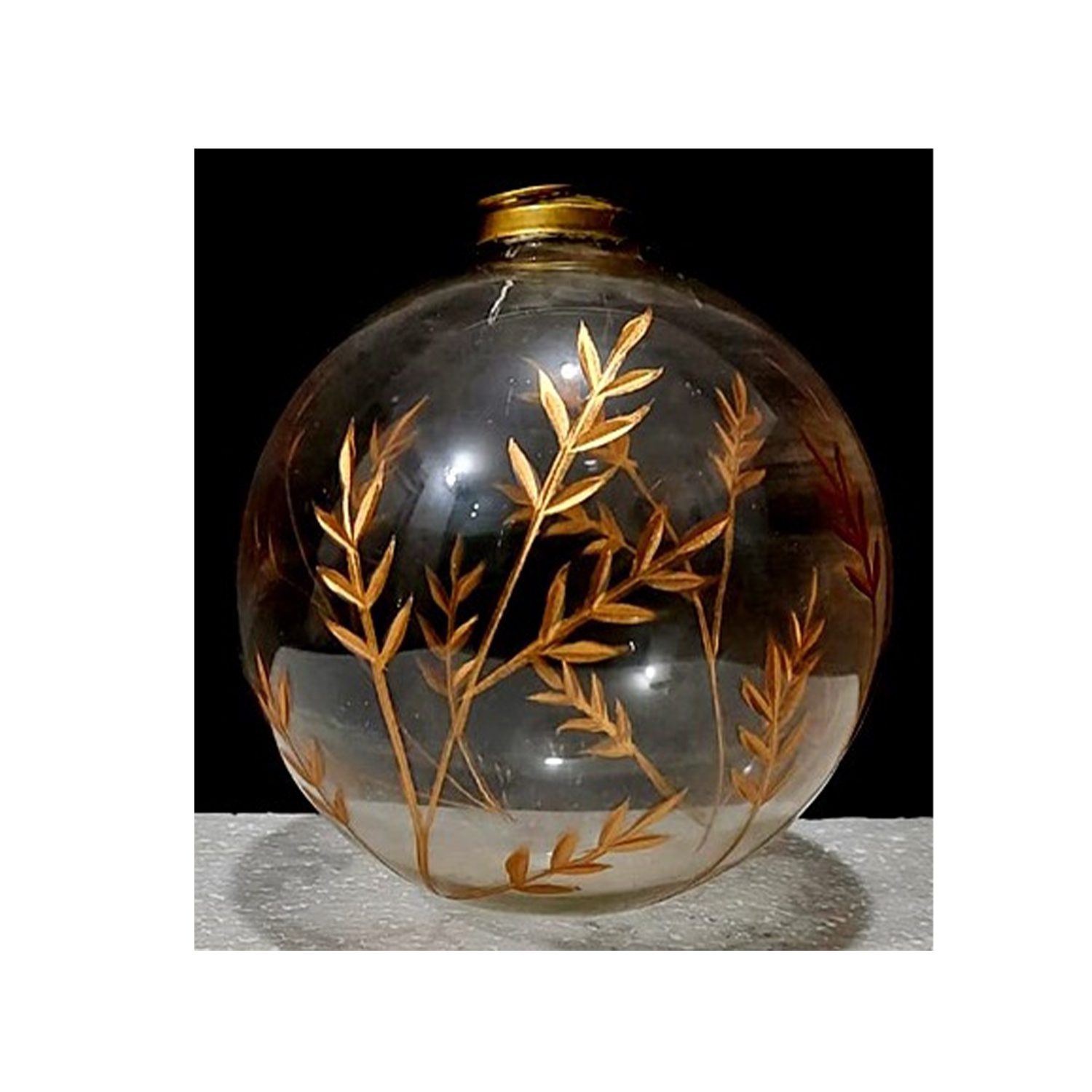 Jaziel Glass Ornament, Transparent with Gold