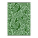 Leafy Lightweight Reversible Stain Proof Plastic Outdoor Rug, Green 1(1)