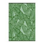 Leafy Lightweight Reversible Stain Proof Plastic Outdoor Rug, Green 2(1)