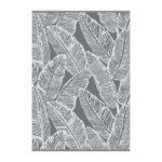Leafy Lightweight Reversible Stain Proof Plastic Outdoor Rug, Grey 2
