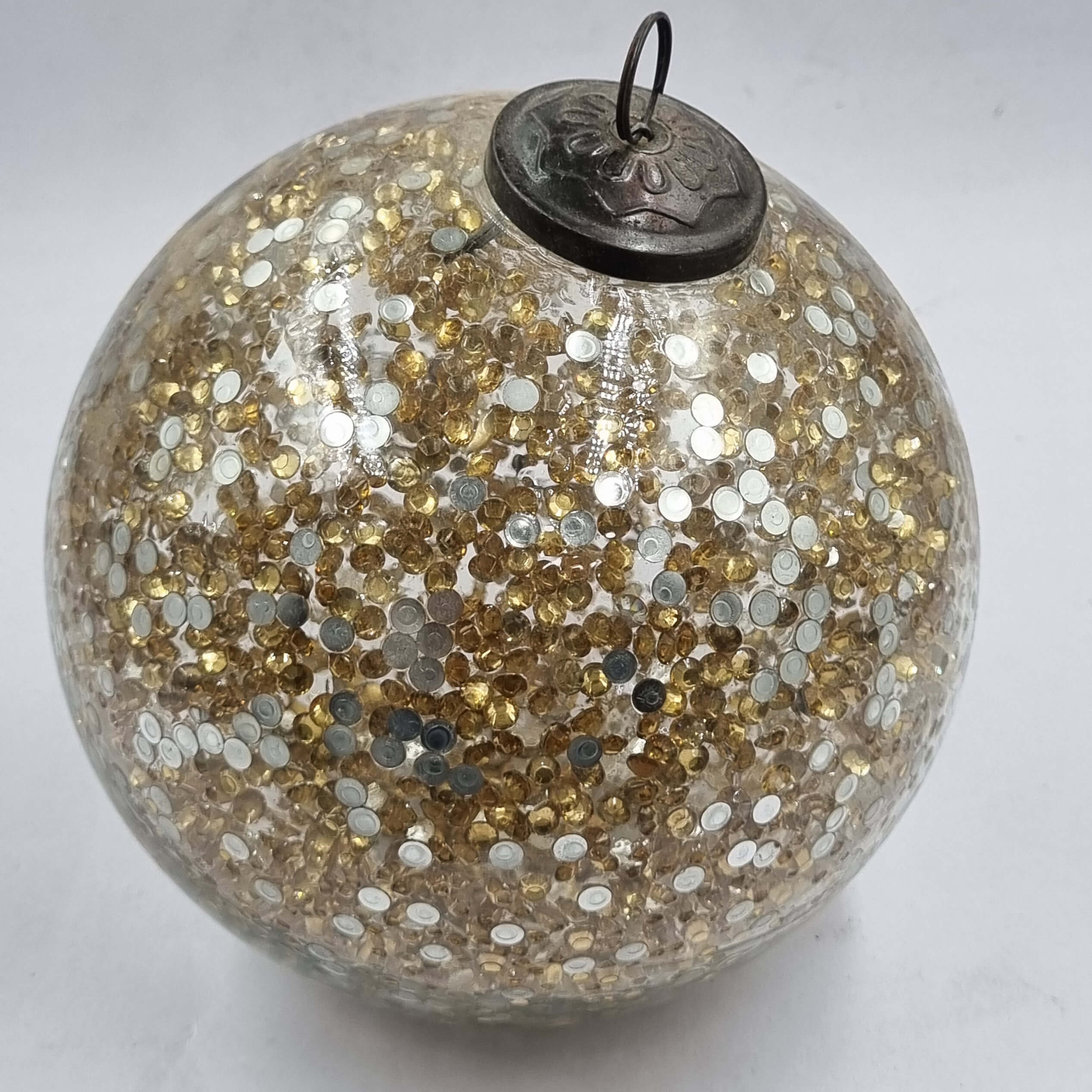 Malee Glass Ornament, Gold and silver