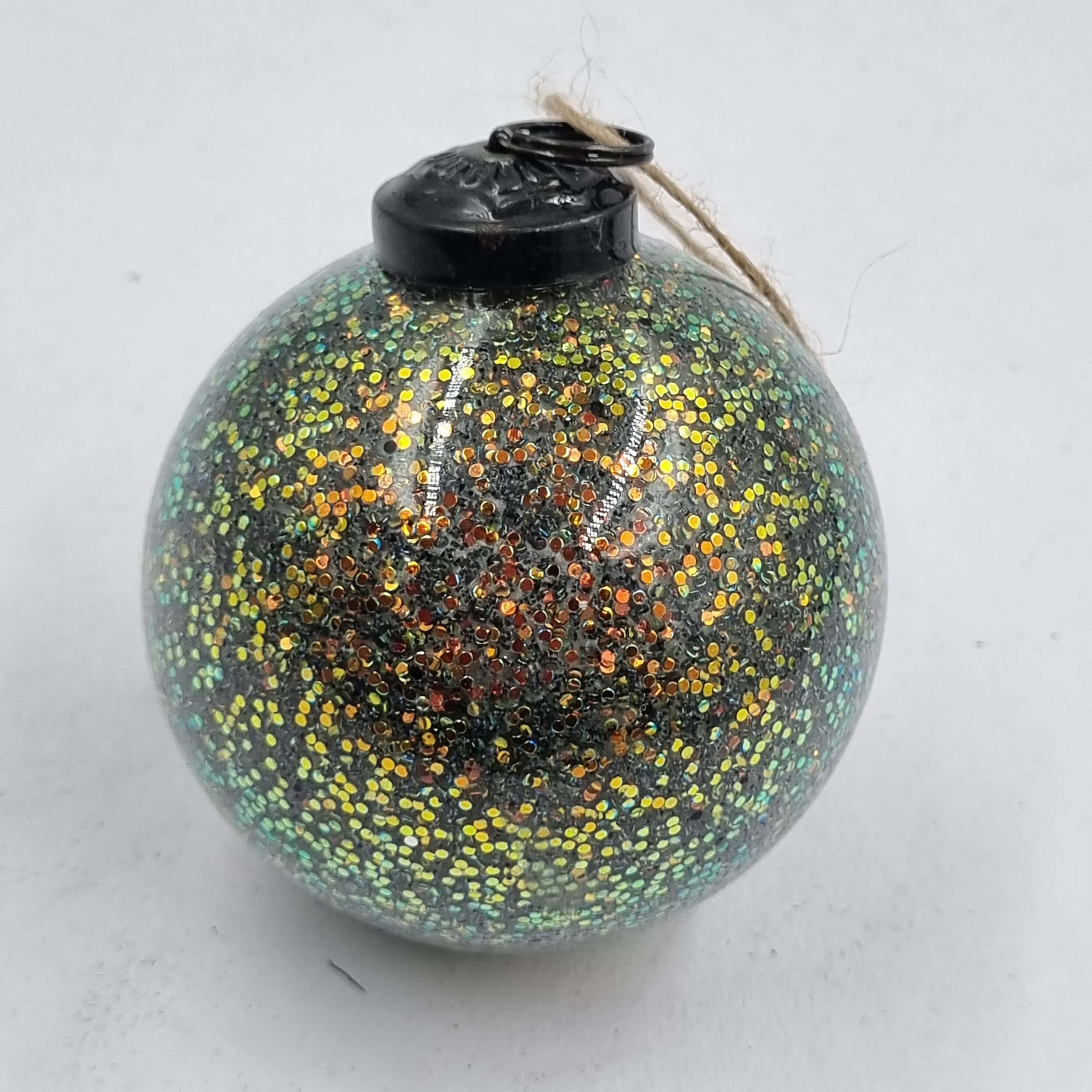 Matea Glass Ornament, Green with Gold