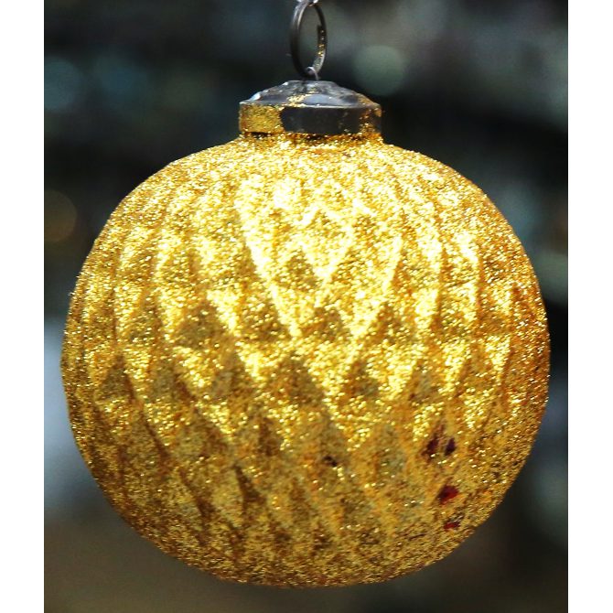 Nuvia Glass Ornament, Gold