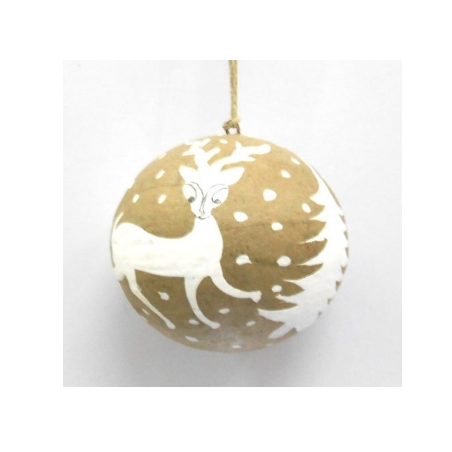 Rena Christmas Tree Decoration,Gold and White