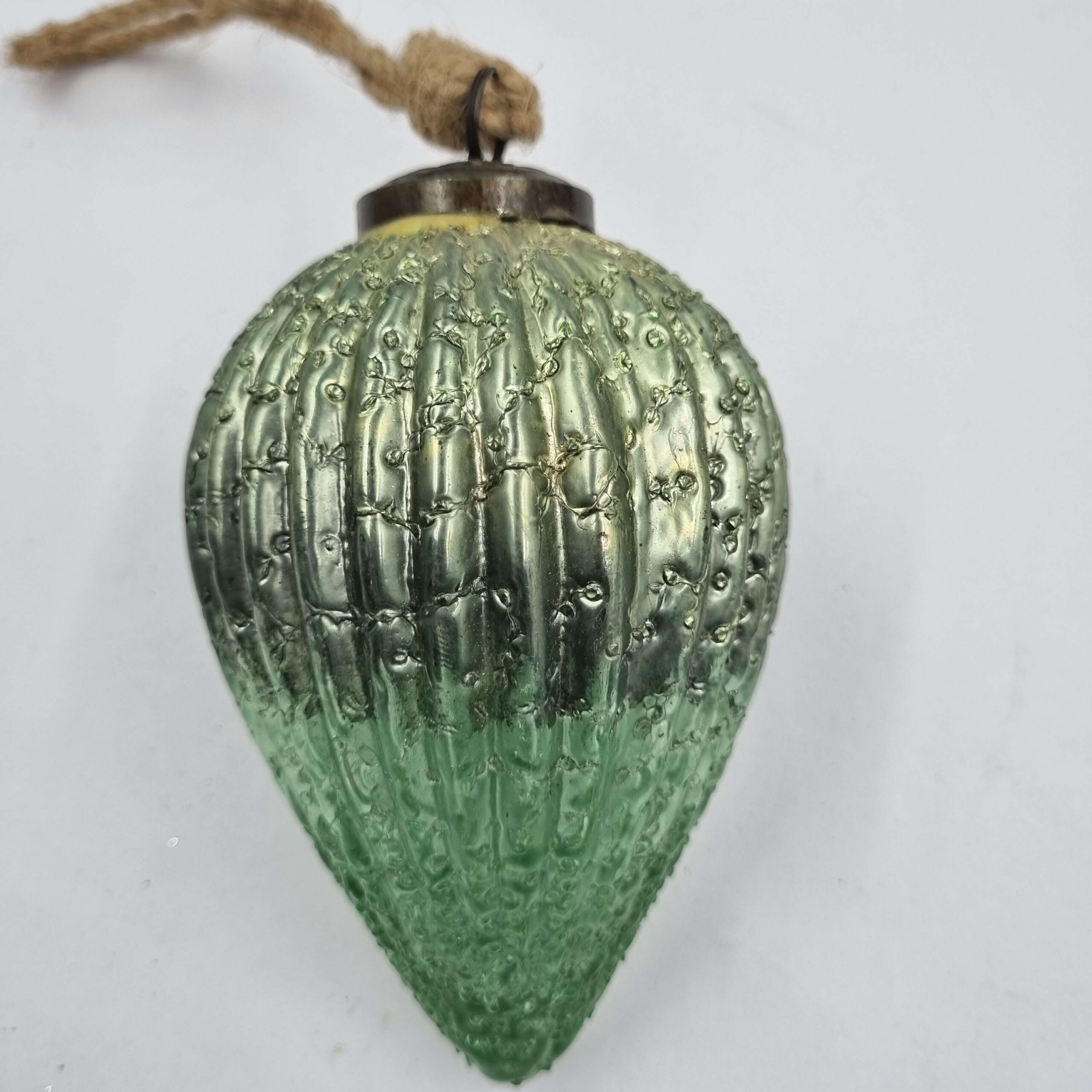 Tressa Glass Ornament, Green
