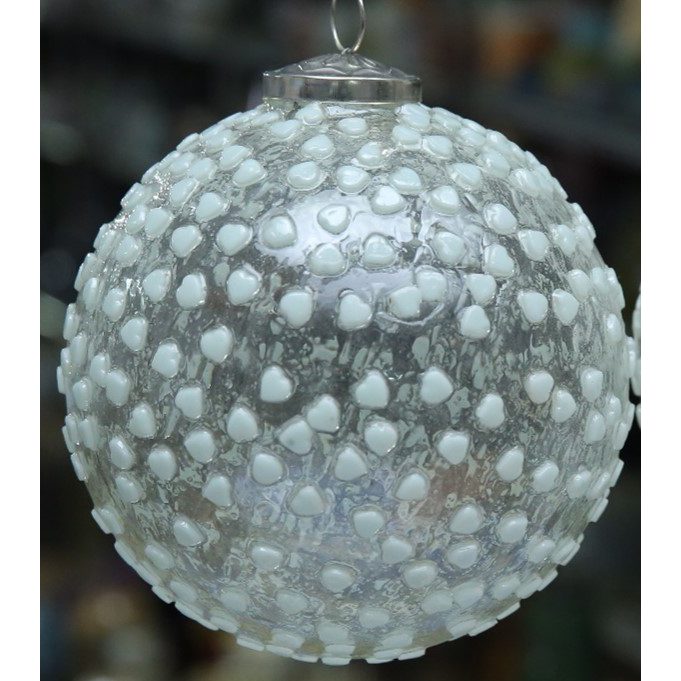 Xaven Glass Ornament, White