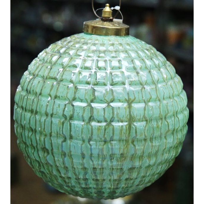 Zavon Glass Ornament, Antique Green